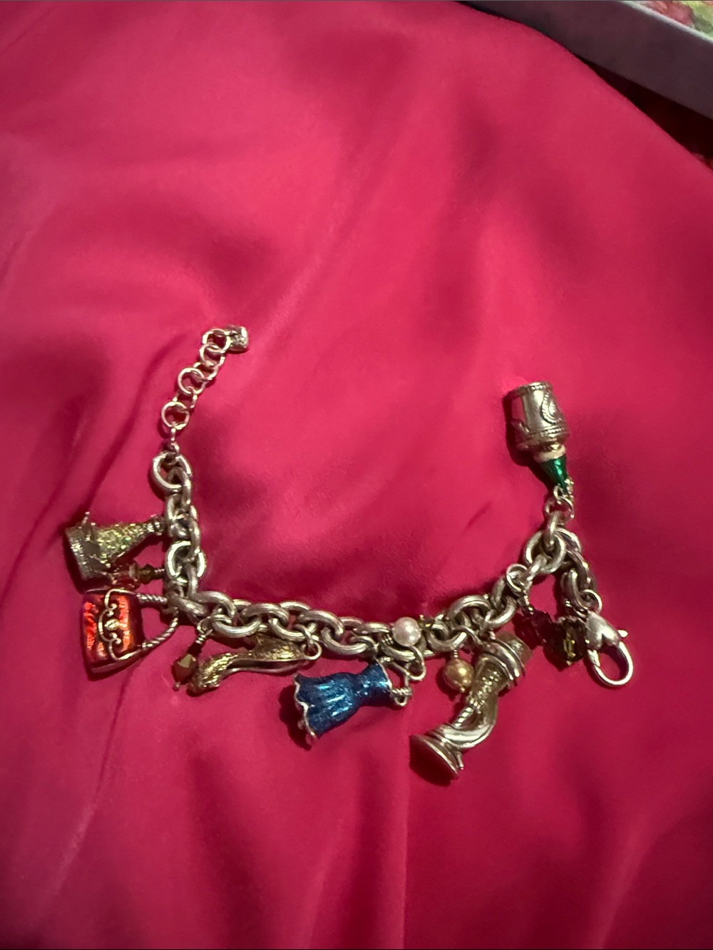 Brighton  Celebrating Charm Bracelet with Blue and Red Enamel Accents